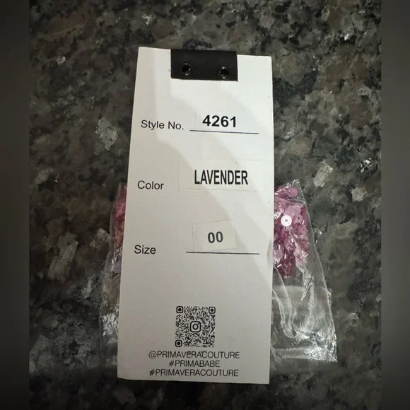 Primavera Couture Dress, Style 4261, Lavender, Size 00, worn once - Picture 5 of 7